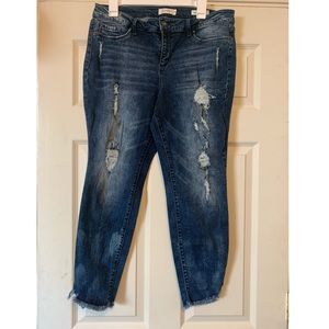 Plus Size Ankle distressed Jeans